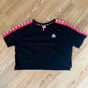 Kappa black and pink‎ Crop Tee Size large